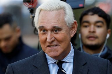 FILE PHOTO: Former Trump campaign adviser Stone arrives for his criminal trial at U.S. District Court in Washington