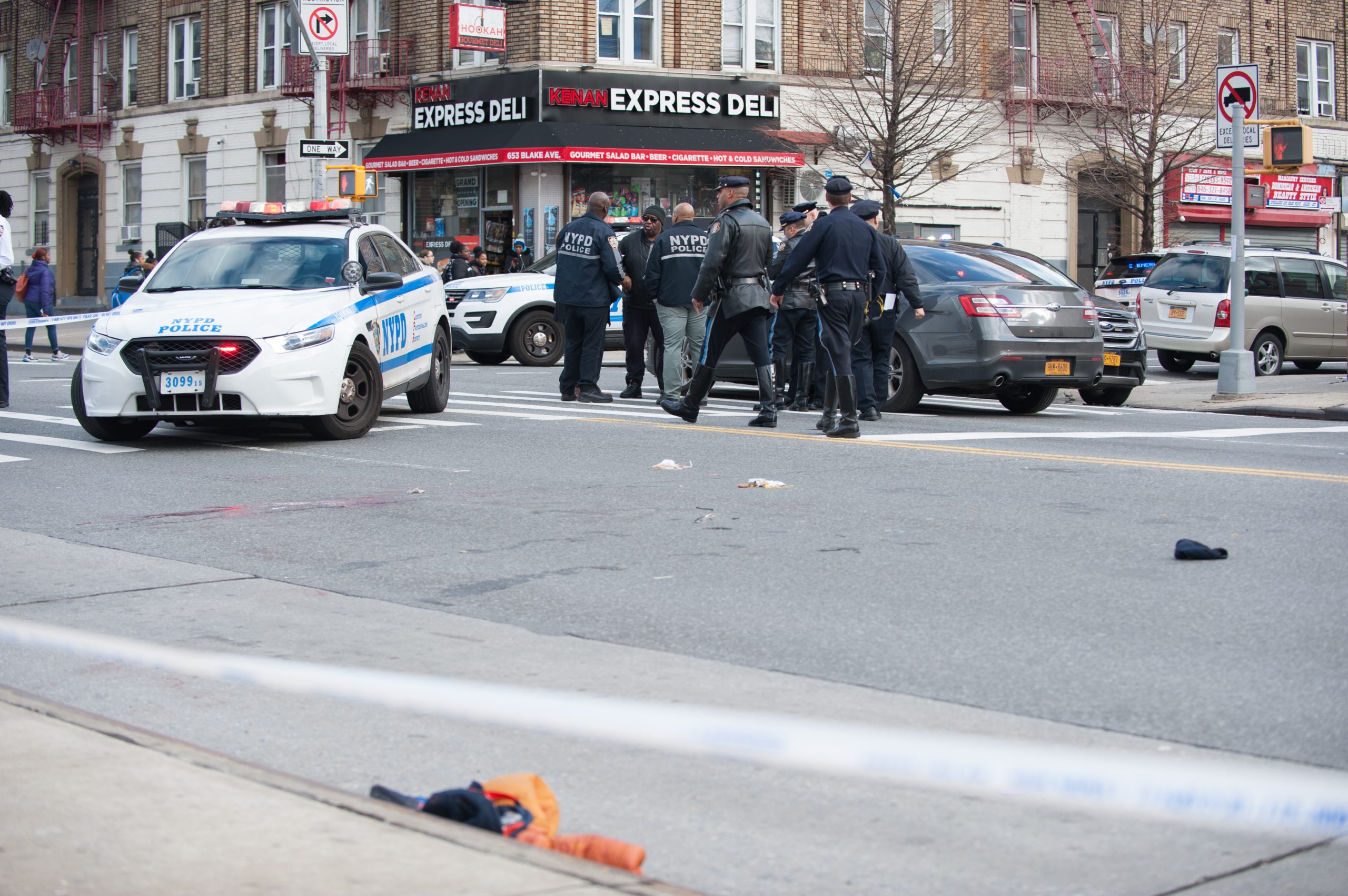 NYPD Highway Collision Unit investigates the scene of a hit and