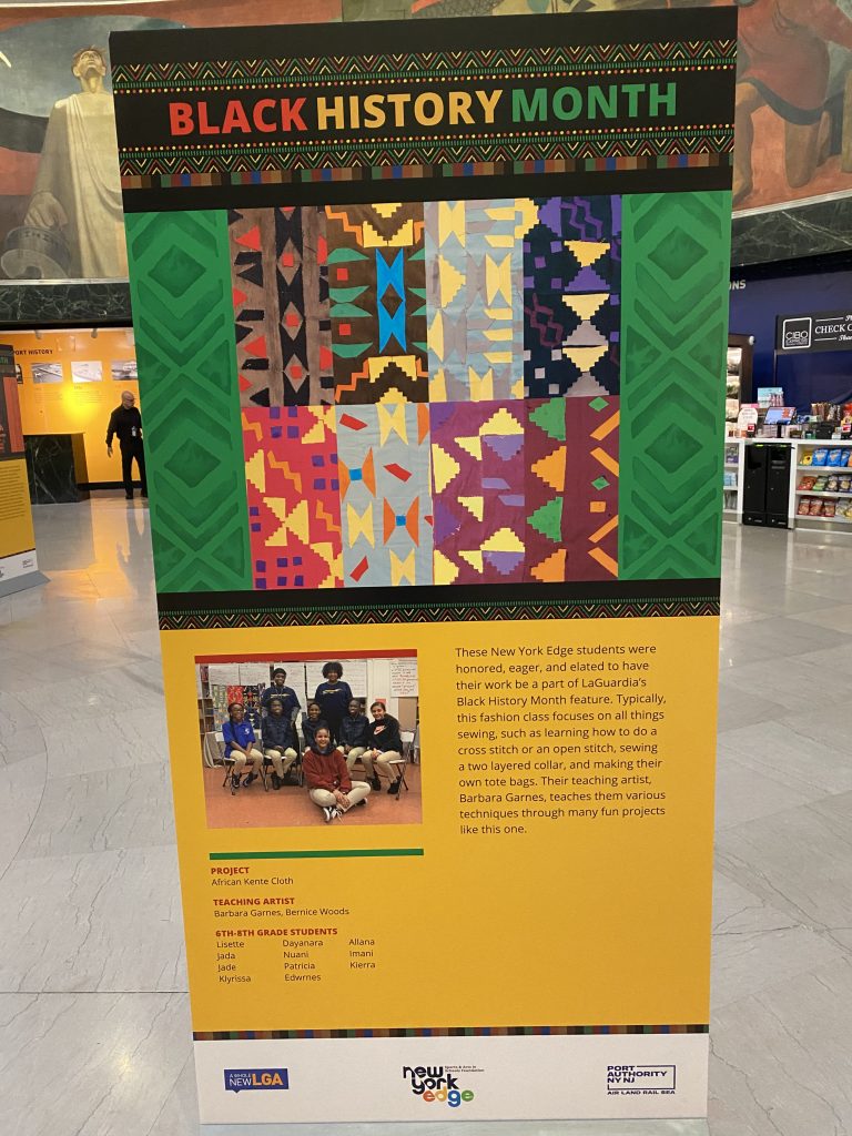 Middle schooler art on display at LaGuardia's Marine Air Terminal for Black History Month 2