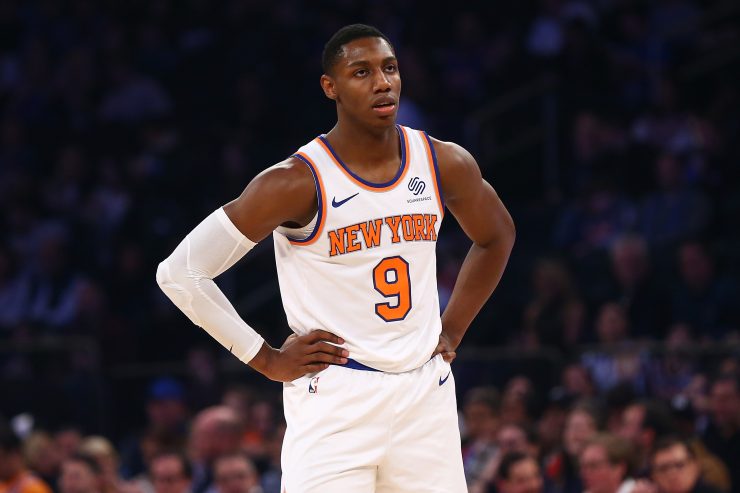 rj barrett in knicks jersey