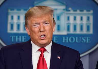 U.S. President Trump speaks during a news conference on the coronavirus outbreak in Washington