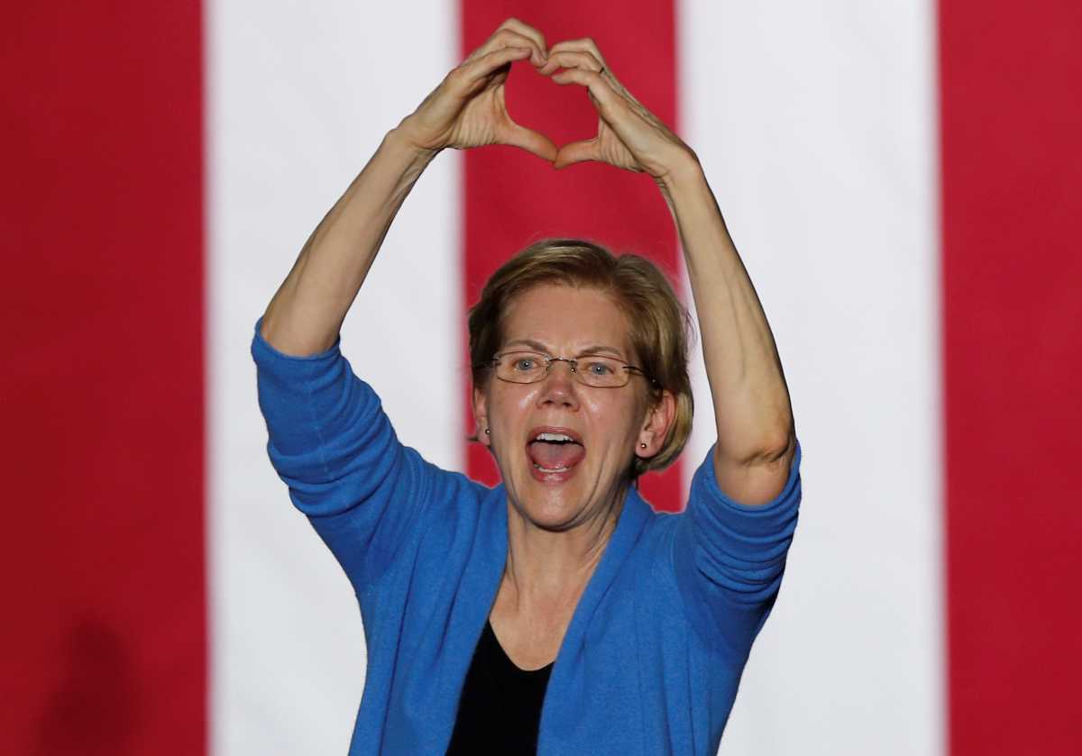 Democratic U.S. presidential candidate Senator Elizabeth Warren speaks at her Super Tuesday night rally in Detroit, Michigan, U.S.
