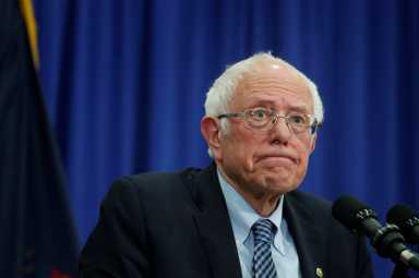 U.S. Democratic presidential candidate Bernie Sanders speaks during a town hall in Flint, Michigan