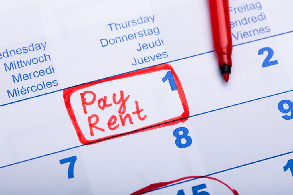 Pay Rent Note In Calendar