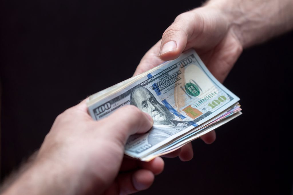 Taking money