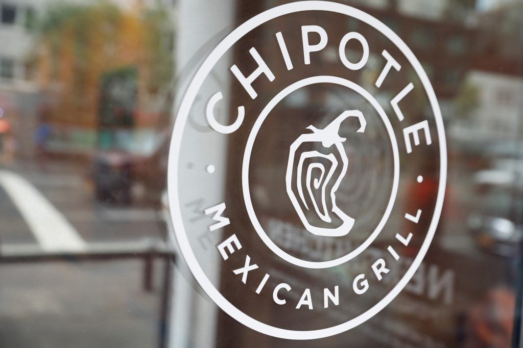 The logo of Chipotle Mexican Grill is seen at the Chipotle Next Kitchen in Manhattan