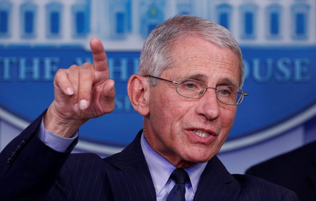 FILE PHOTO: FILE PHOTO: Dr. Anthony Fauci, director of the National Institute of Allergy and Infectious Diseases, is pictured in Washington on April 1, 2020.