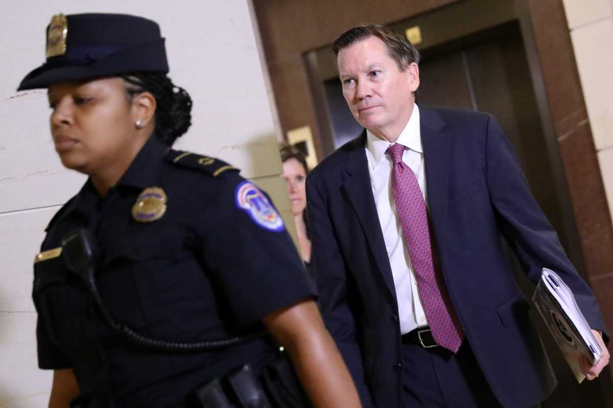 FILE PHOTO: Intelligence Community Inspector General Atkinson arrives to testify at a House Intelligence Committee closed-door hearing on a whistleblower complaint about President Trump’s dealings with Ukraine, on Capitol Hill in Washington