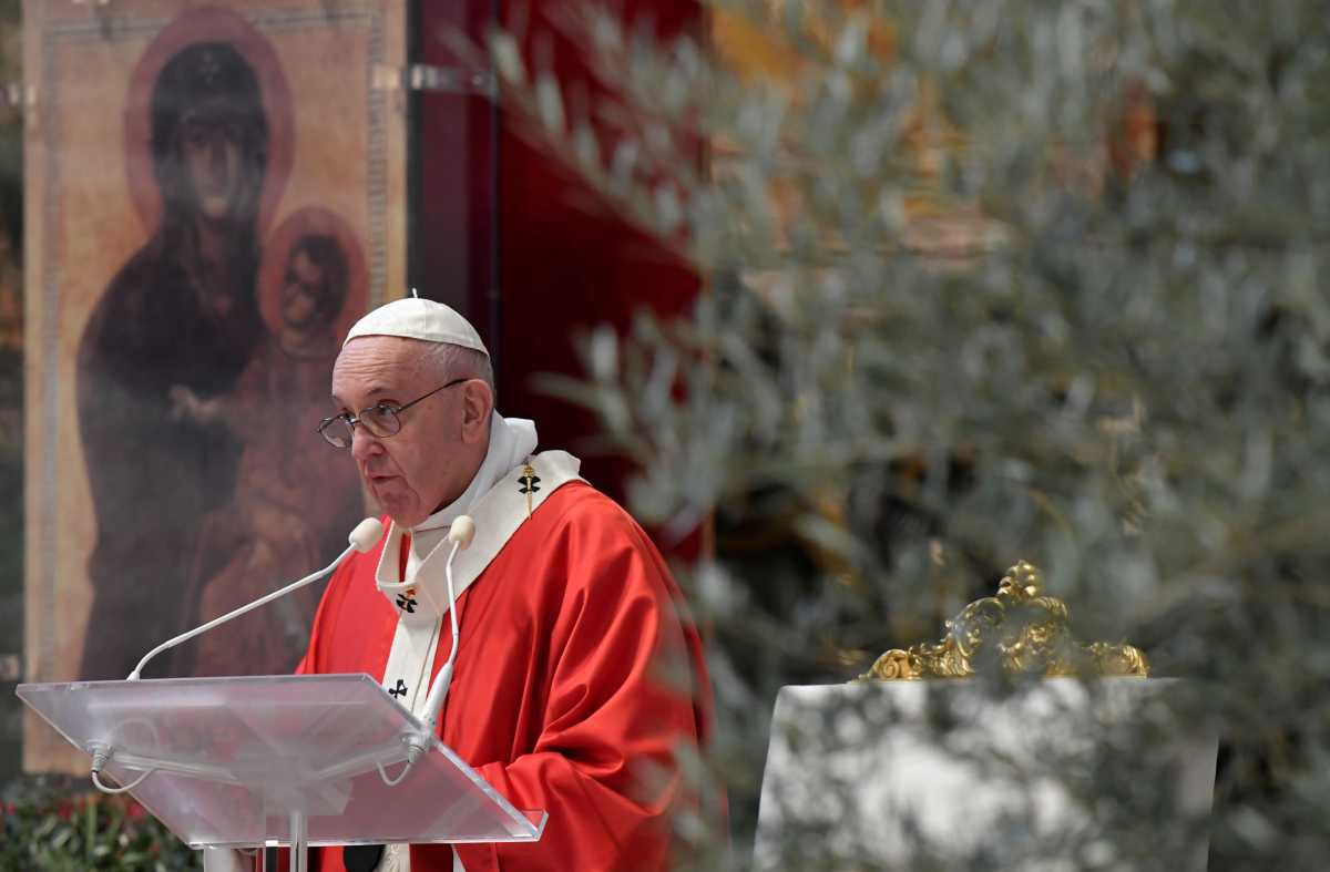 Palm Sunday mass in St. Peter’s Basilica without public participation due to the spread of coronavirus disease (COVID-19), at the Vatican