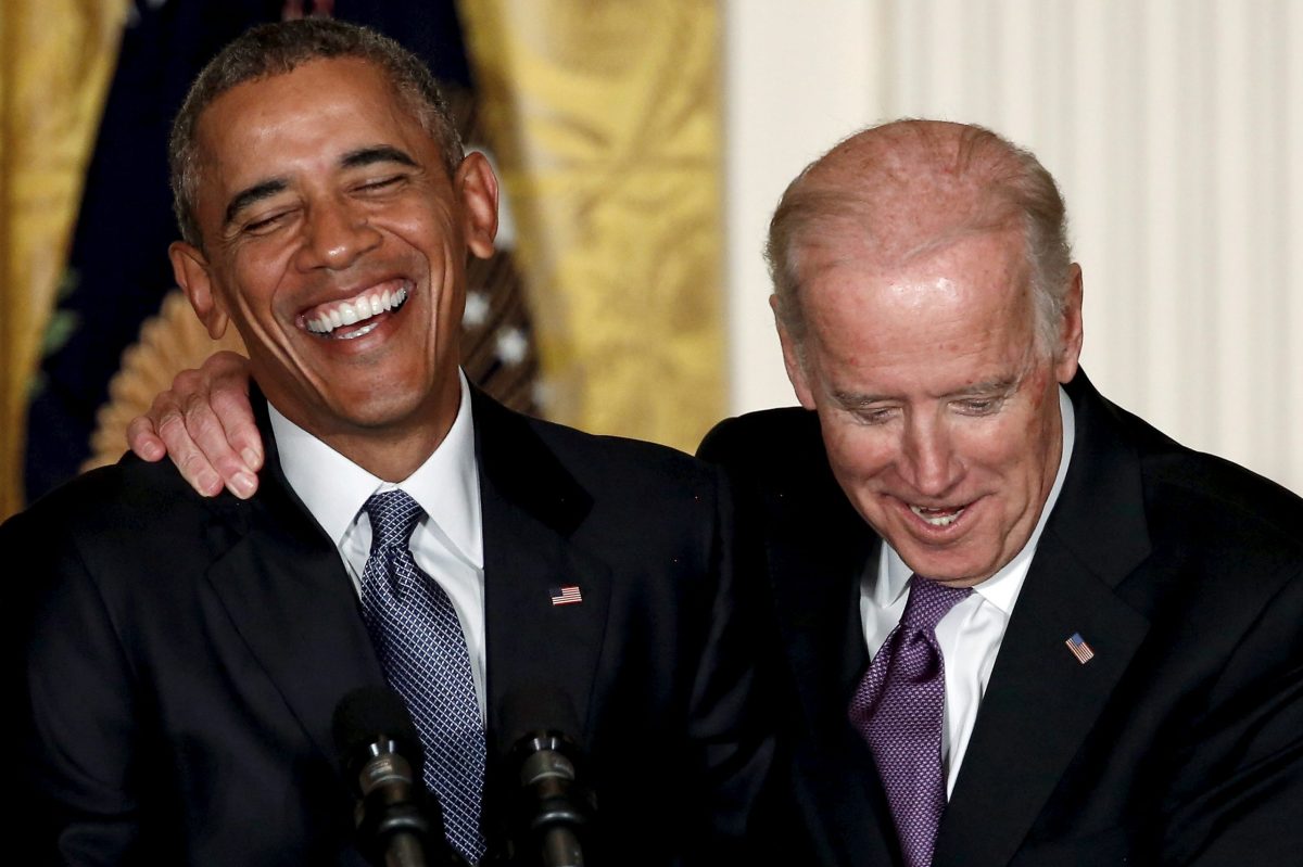 Biden interjects as Obama delivers remarks at a reception for the 25th anniversary of the White House Initiative on Educational Excellence for Hispanics at the White House in Washington