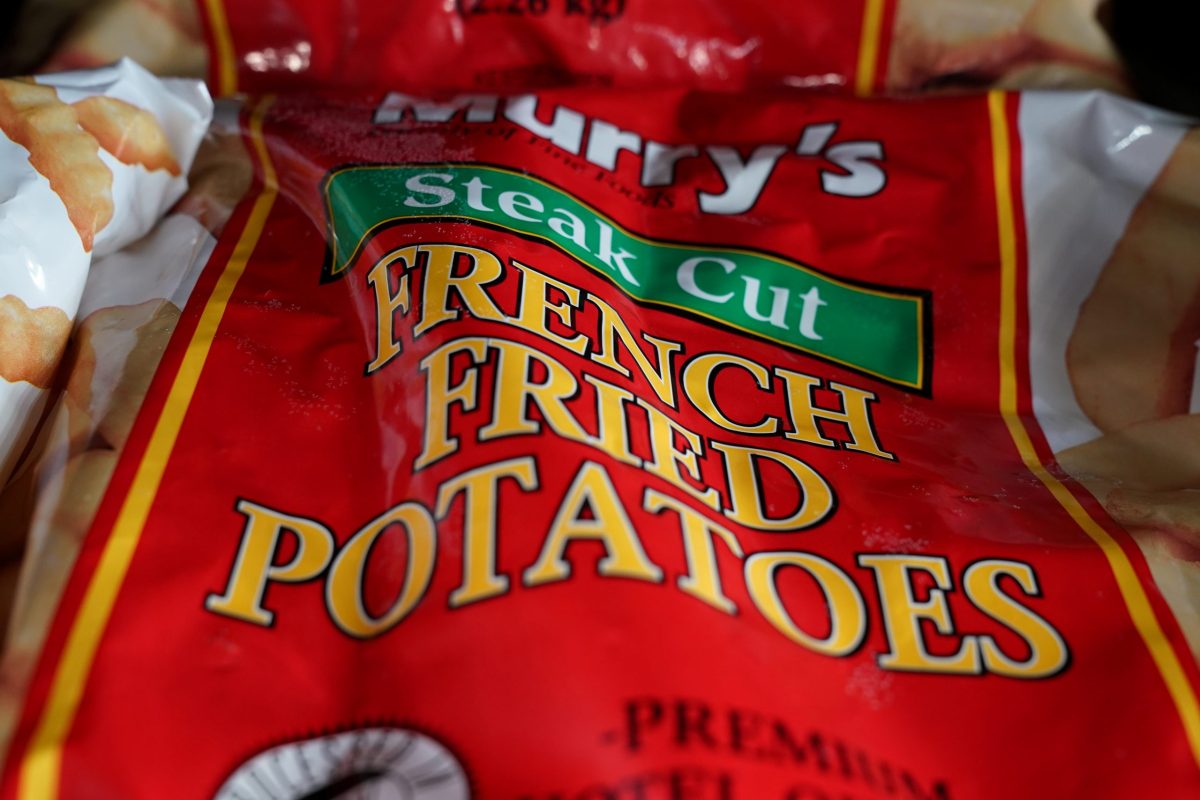 Frozen french fries are seen on sale at supermarket in Falls Church, Virginia