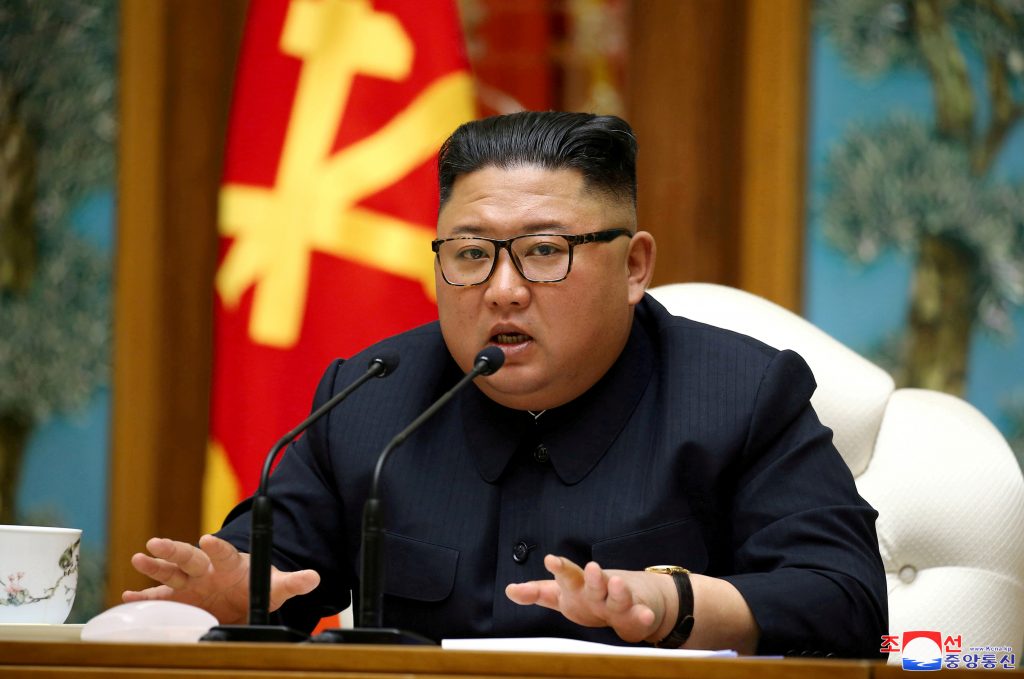 FILE PHOTO: North Korean leader Kim Jong Un takes part in a meeting of the Political Bureau of the Central Committee of the Workers’ Party of Korea