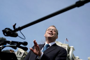 FILE PHOTO: Council of Economic Advisers Chairman Kevin Hassett speaks to reporters at the White House in Washington