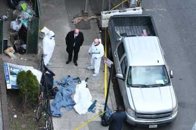 Cops from 70 Precint investigate mysterious death in front of 55