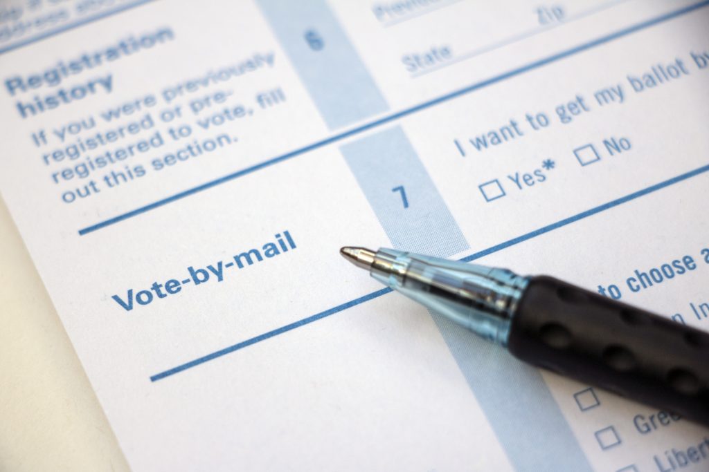 Voter Registration – Vote by Mail with pen