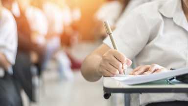 A student writing
