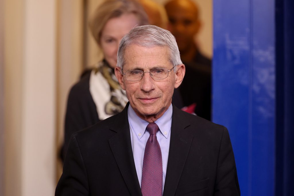 FILE PHOTO:  Fauci arrives for the daily coronavirus task force briefing with President Donald Trump at the White House in Washington