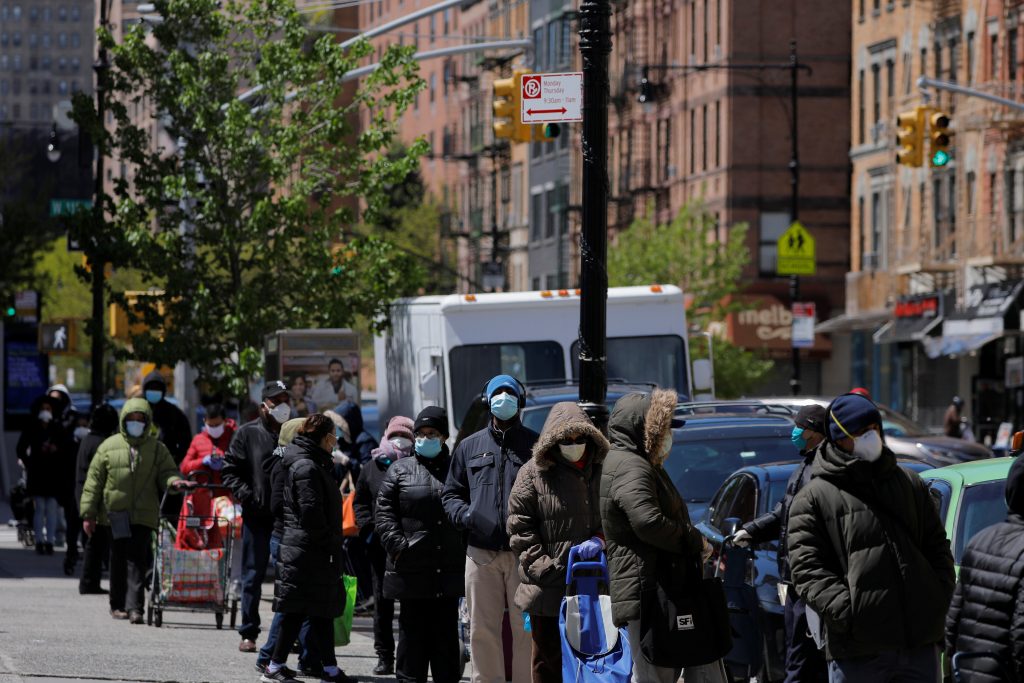 FILE PHOTO:  The outbreak of the coronavirus disease (COVID-19) in Manhattan, New York City