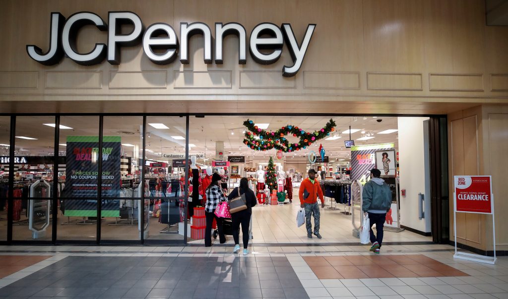 FILE PHOTO: Shoppers enter and leave the J.C. Penney department store in North Riverside