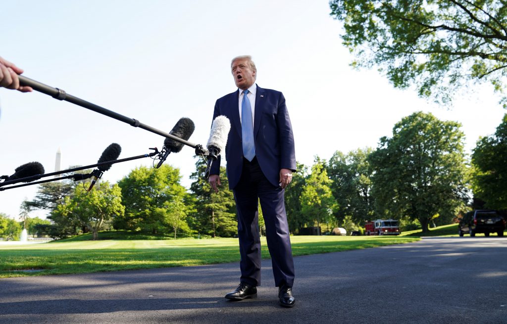 U.S. President Trump departs for Camp David at the White House in Washington