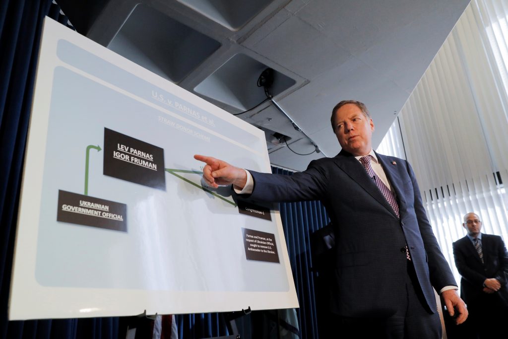 U.S. Attorney for the Southern District Geoffrey S. Berman speaks at a news conference in New York