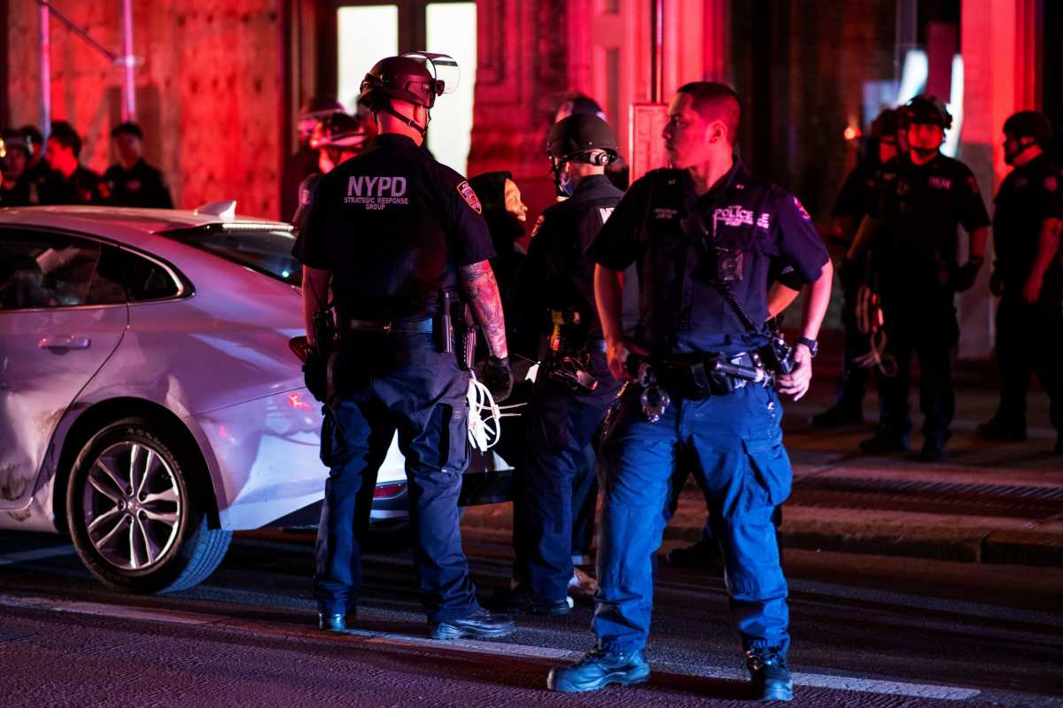 Protesters rally against the death in Minneapolis police custody of George Floyd, in New York City