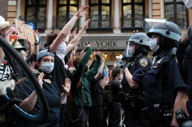 Protest against the death in Minneapolis police custody of George Floyd, in New York