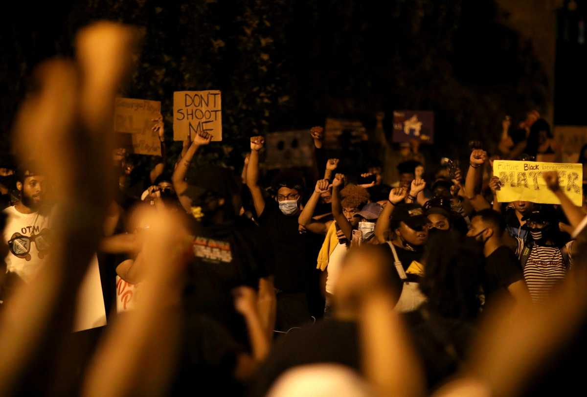 Protest against racial inequality in the aftermath of the death in Minneapolis police custody of George Floyd, in Washington