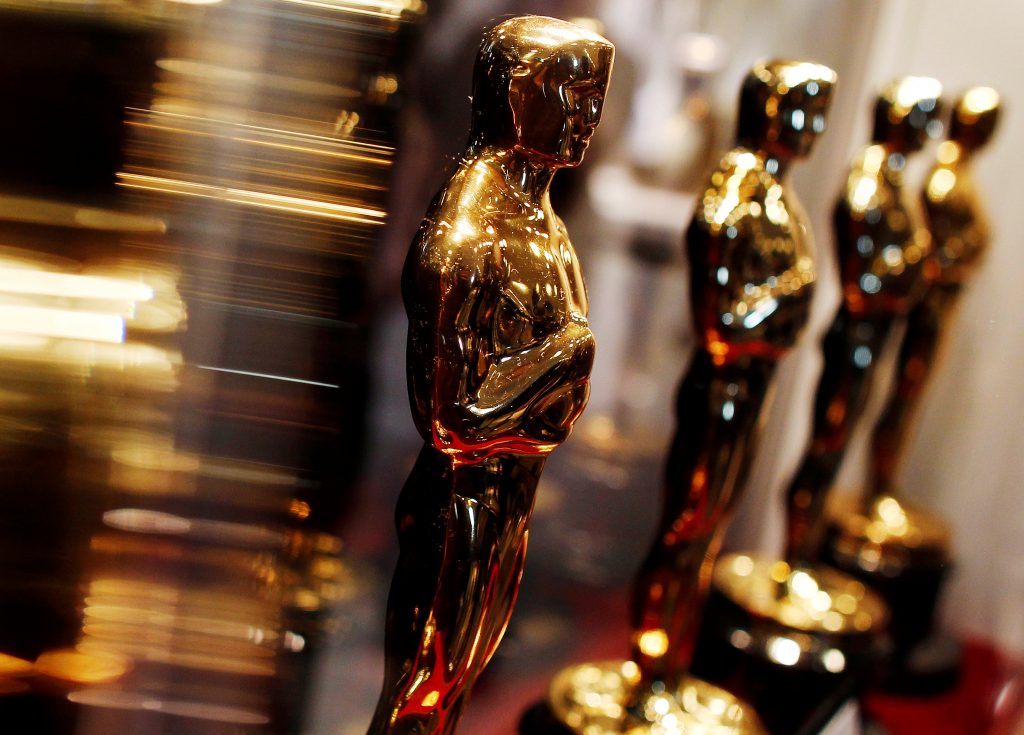 FILE PHOTO: Oscar statuettes are displayed at the “Meet the Oscars” exhibit in New York