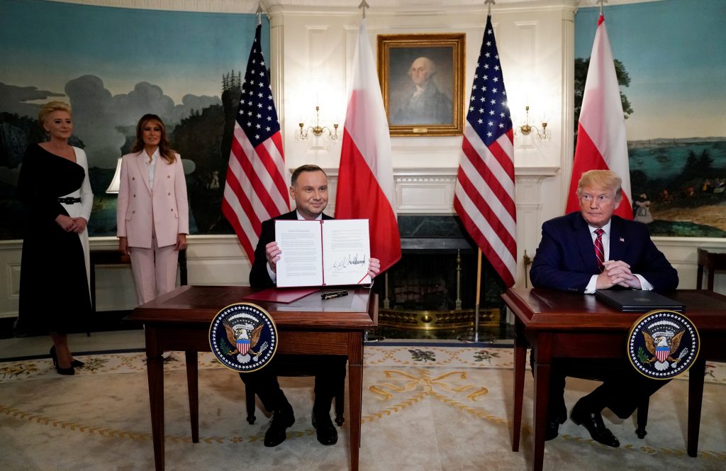 U.S. President Trump and Poland’s President Duda participate in a joint signing ceremony at the White House in Washington