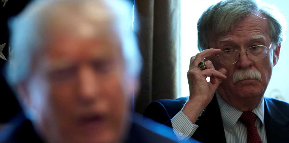 FILE PHOTO: Bolton listens as Trump holds a cabinet meeting at the White House in Washington