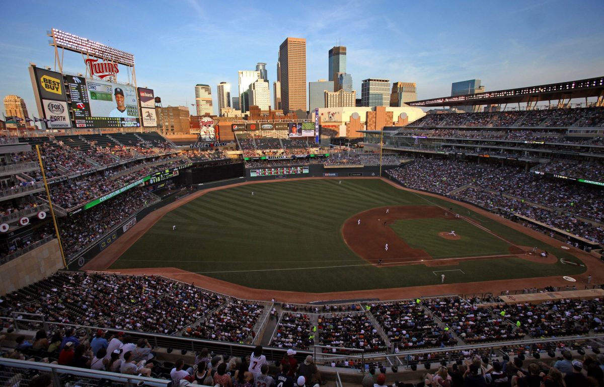 FILE PHOTO: Fans watch as the Minnesota Twins play the New York Yankes at Target Field in Minneapolis