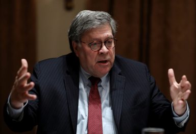 Attorney General Barr attends roundtable discussion at the White House in Washington