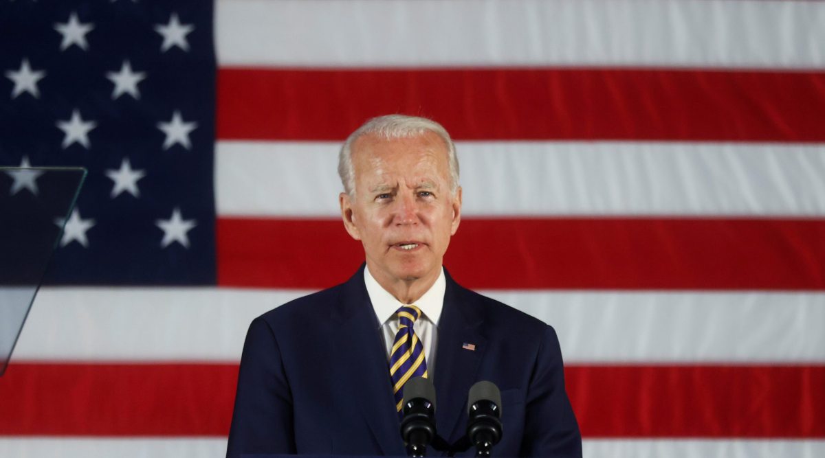 FILE PHOTO: Democratic U.S. presidential candidate Biden speaks during campaign event in Darby, Pennsylvania