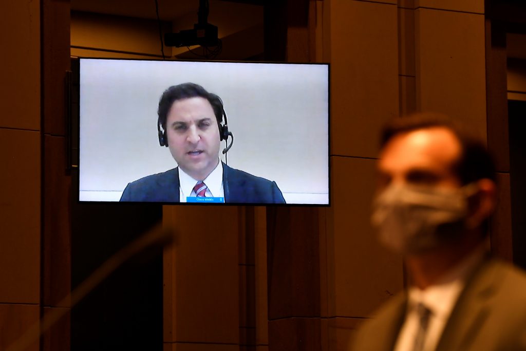 Aaron Zelinsky testifies before the U.S. House Judiciaty Committee, in Washington