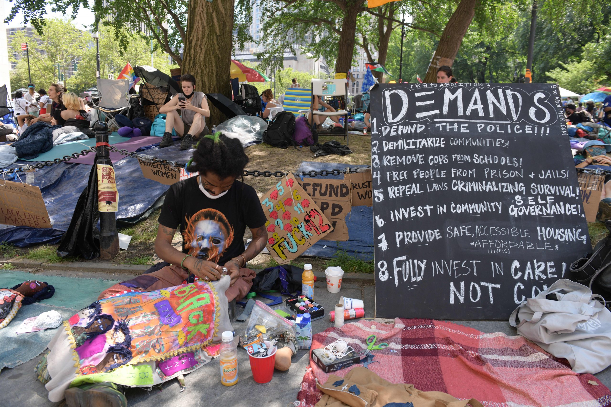 'Let's talk about defunding': City Hall protesters repeat calls to reduce NYPD budget 4