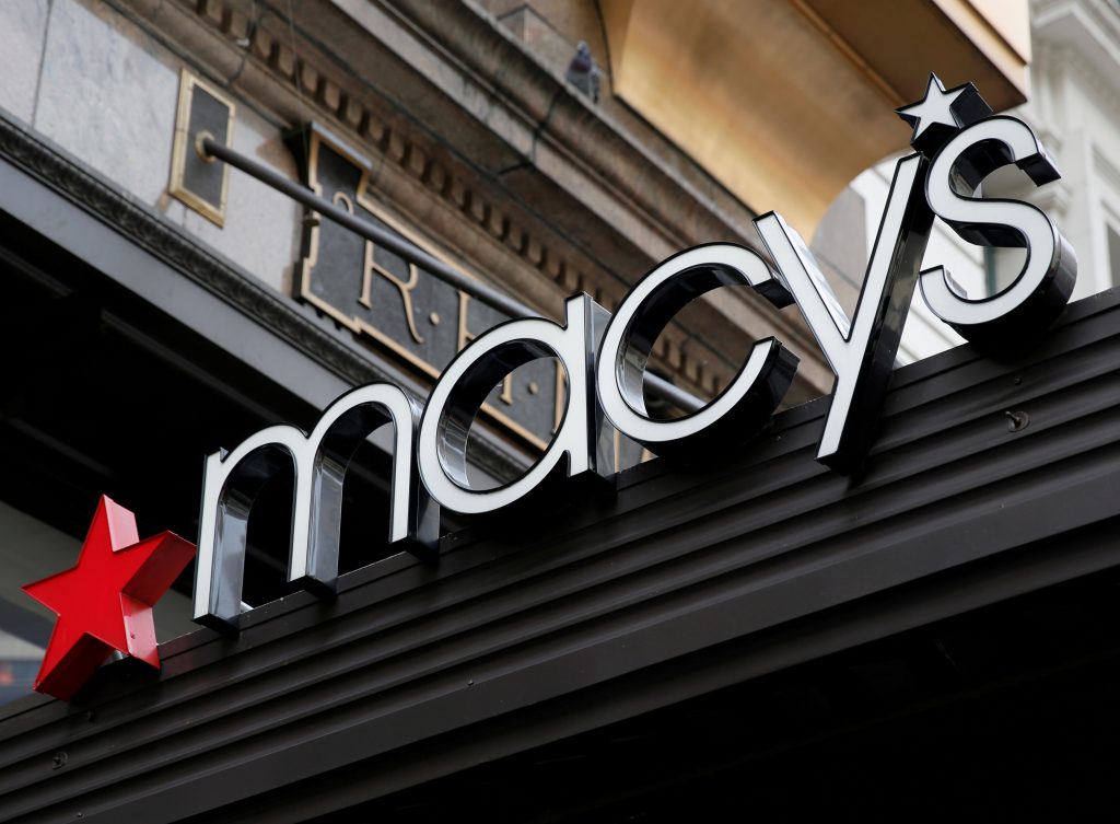 A sign that marks the Macy’s store is seen at the Herald Square location in New York