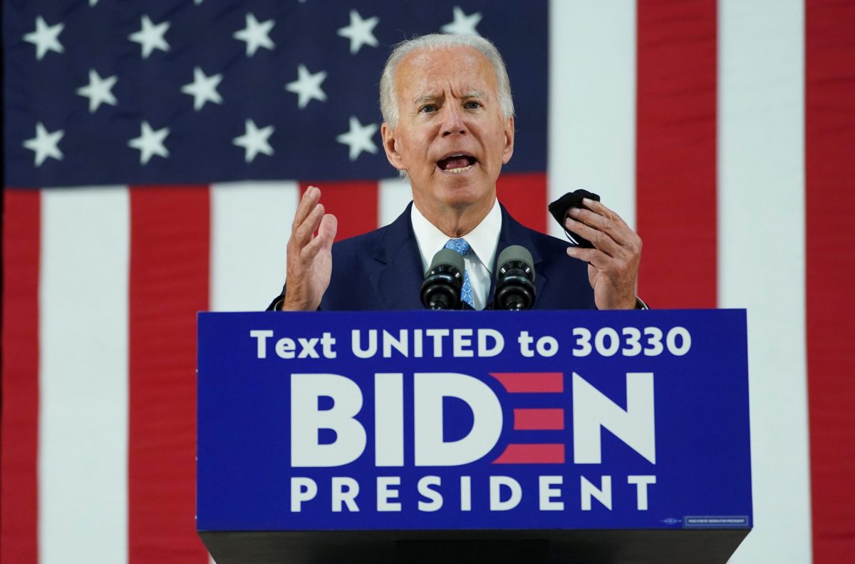 FILE PHOTO: Democratic U.S. presidential candidate Biden speaks at campaign event in Wilmington, Delaware