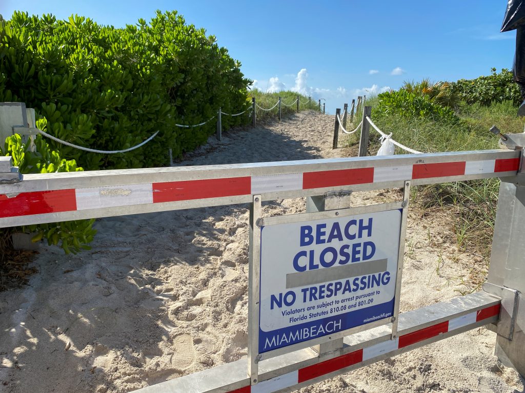 South Florida beaches closed ahead of the Fourth of July weekend, in Miami