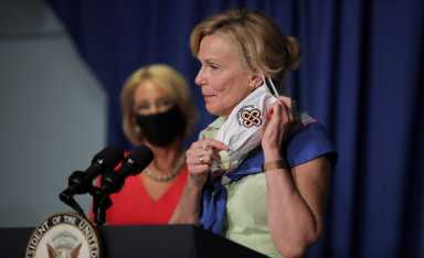 Dr. Deborah Birx speaks at White House coronavirus task force briefing at the Education Department in Washington