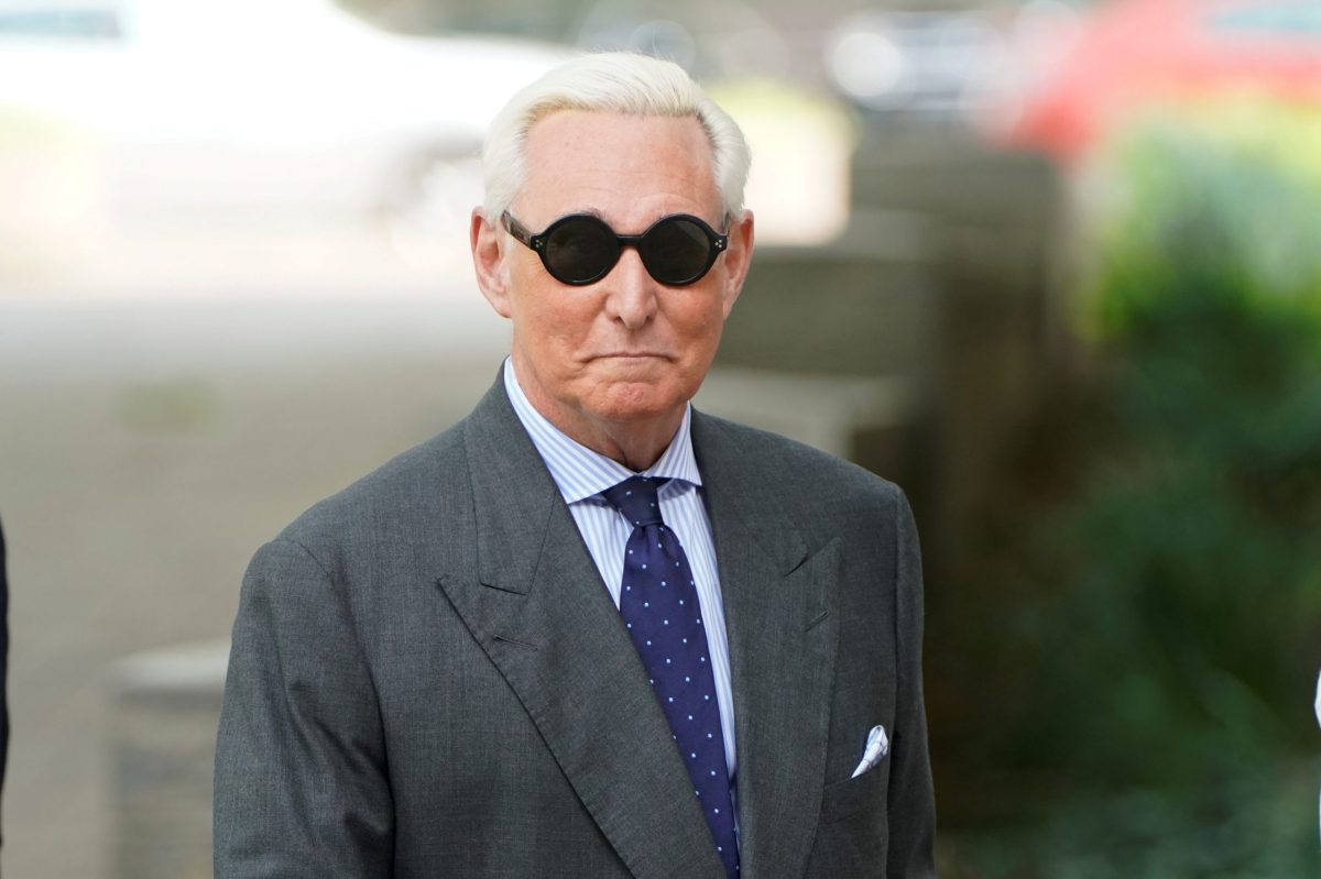 FILE PHOTO: Roger Stone arrives for status hearing at U.S. District Court in Washington