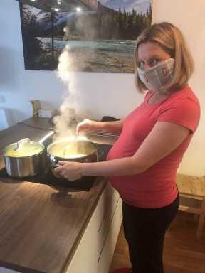 FILE PHOTO: Veronika Legat cooks in her apartment in Prague