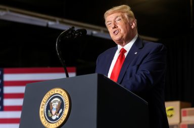 U.S. President Trump holds event on infrastructure at UPS Airport Facility in Atlanta, Georgia