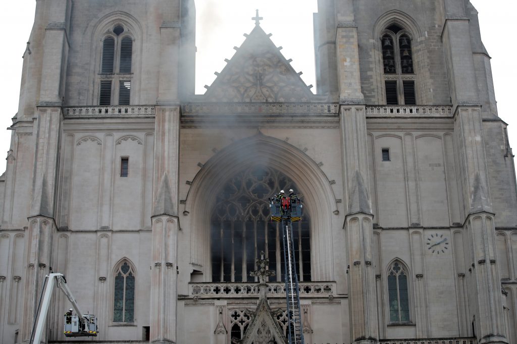 Fire at the Cathedral of Saint Pierre and Saint Paul in Nantes