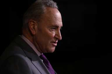 U.S. Senate Minority Leader Chuck Schumer speaks about COVID-19 response during news conference on Capitol Hill in Washington