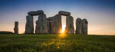 General view of the Stonehenge stone circle, near Amesbury