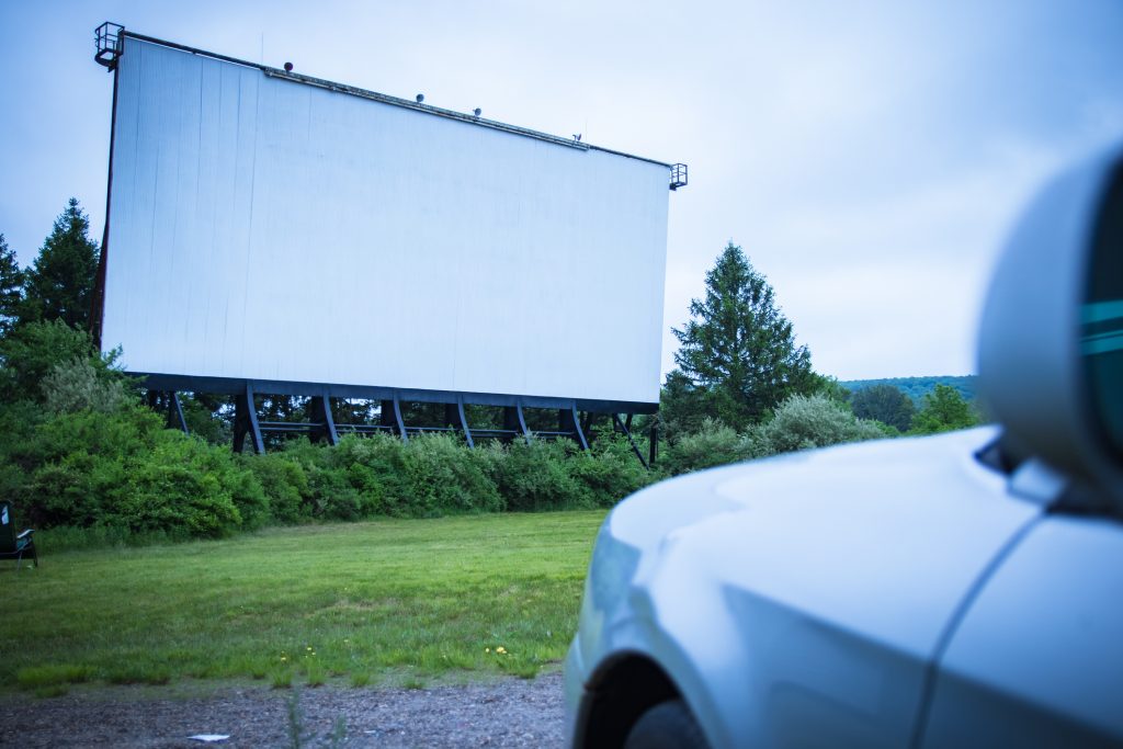 Blank drive-in movie screen