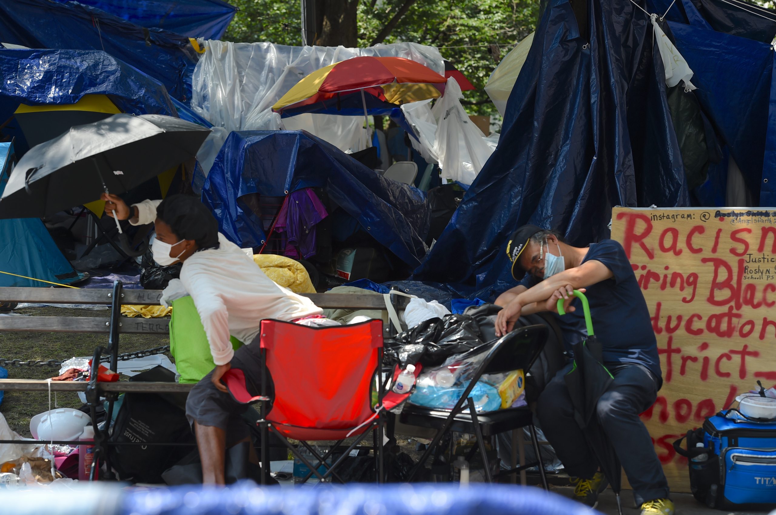 Holdouts at #OccupyCityHall protest clash with press, 'prepared for war' if told to leave 5