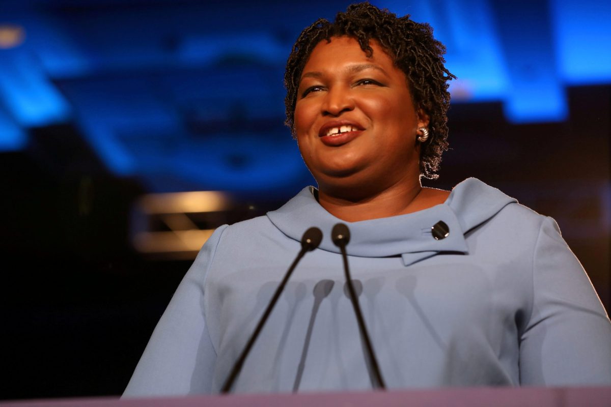 FILE PHOTO: Stacey Abrams speaks to the crowd of supporters announcing they will wait till the morning for results of the mid-terms election at the Hyatt Regency in Atlanta