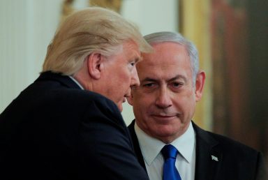 FILE PHOTO: U.S. President Trump and Israel’s Prime Minister Netanyahu discuss Middle East peace proposal at White House in Washington
